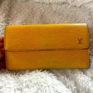 Louis Vuitton large yellow epi leathered bifold wallet